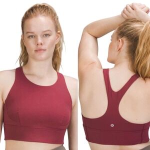 Lululemon Wunder Train Longline Bra‎ Mulled Wine Everlux W2CNSS Womens Size 6